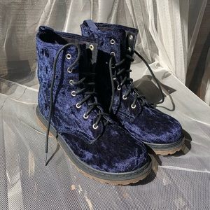 Velvet Combat Boots